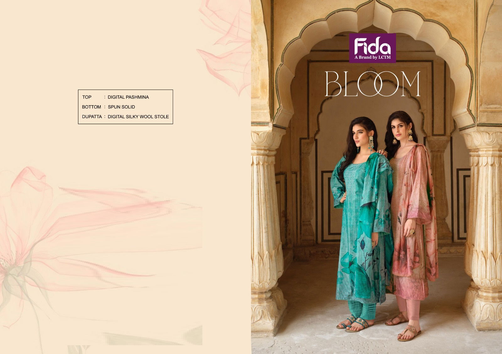 Bloom By Fida Printed Pashmina Dress Material Catalog